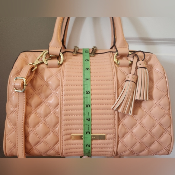 Anne Klein Faux Leather Quilted Satchel Bag in Peach; Brand-New Without Tags - Picture 14 of 16